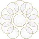 12 Pcs 13'' Gold Clear Plastic Charger Plates with Bead Rim Round Clear Beaded Charger Plate Decorative Dinner Tableware Wedding Birthday Xmas Thanksgiving Halloween Party Table Dinner Decor