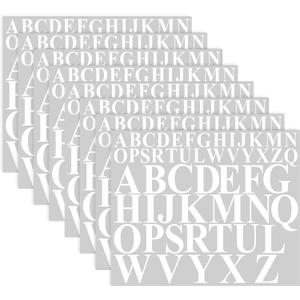 Fulmoon 8 Sheets 416 Pcs Vinyl Letters Stickers Alphabet Number Self Adhesive Letters Stick on Vinyl Waterproof Mailbox Decals for Mailbox Signs Window Door Cars(White,2 Inch, 3 Inch)