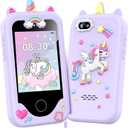 Kids Smart Phone for Girls, Christmas Birthday Gifts for Girls Age 3-10 Kids Toys Cell Phone, 2.8" Touchscreen Toddler Learning Play Toy Phone with Dual Camera, Game, Music Player, 8GB Card Purple