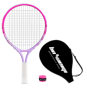 bo'weiqi 17" Kids Tennis Racket for Aged 2-4, Lightweight Toddler Tennis Racket for Outdoor/ Indoor Sports Including 1 Tennis Racket, 1 Replacement Overgrip and 1 Shoulder Strap Bag(Blue+Orange)
 (Pink)