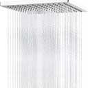 Hibbent Thickness Metal Rain Shower Head, 12 Inch High Pressure Shower Heads, Square Large Bathroom Rainfall Shower Head with Adjustable Brass Ball Joint, Waterfall Full Body Coverage, Chrome