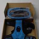 No Pull Dog Harness Adjustable Reflective Oxford Easy Control Medium Large Dog Harness with A Free Heavy Duty 5ft Dog Leash (L (Neck: 18"-25.5", Chest: 24.5"-33"), Blue Harness+Leash)