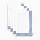 Solino Home Linen Napkins Set of 4-100% Pure Linen Chambray Blue and White Dinner Napkins Cloth 20 x 20 Inch for Spring, Summer, Mothers Day - Classic, Handcrafted and Machine Washable