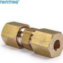 LTWFITTING 3/16 OD Brass Compression Union,Sleeve Ferrule,Nut Sets (Pack of 130)