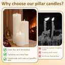 12-Pack White Unscented Pillar Candle Set - 2x3, 2x6, 2x8-inch Long-Burning Drip-Free Tapers, 4 Per Size. Ideal for Home Decor, Weddings, Emergencies, and Holidays.