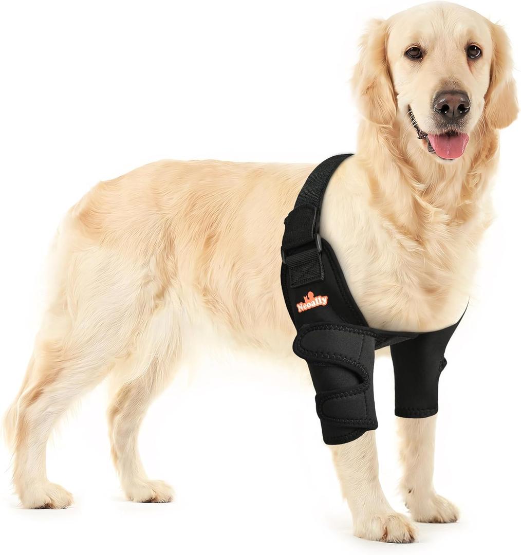NeoAlly Dog Elbow Brace Protector Pads for Canine Elbow and Shoulder Support Elbow Hygroma, Dysplasia, Osteoarthritis, Elbow Calluses, Pressure Sores and Shoulder Dislocation - XS Pair