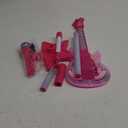 Kids Guitar and Microphone Set, Microphone with Stand and Color Light, Toy Guitar with Strap and Adjustable Volume, Toddler Musical Instrument for 5-9, Kids Karaoke Machine for Boy Girls (Pink)