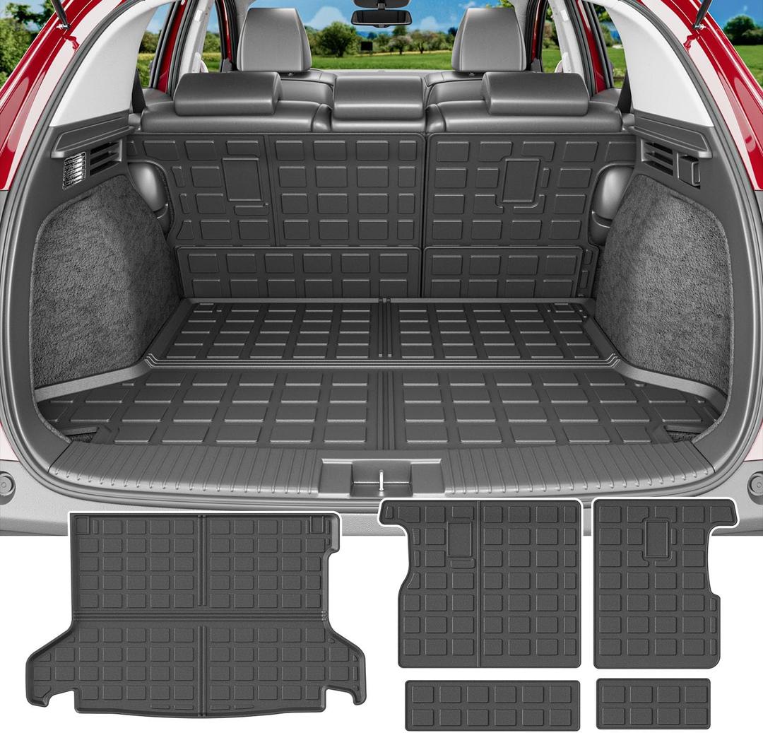 powoq Cargo Mat Compatible with 2016-2022 Honda HRV Trunk Mat Cargo Liner Back Seat Protector TPE Replacement for 2016 2017 2018 2019 2020 2021 2022 Honda HRV Accessories (Trunk Mat+Backrest Mats)