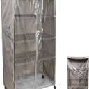 YLOVAN Storage Shelf Cover Wire Rack Shelving Dust Protective, Fits Racks 36''Wx19''Dx72''H One Side See Through Panel (Cover only)