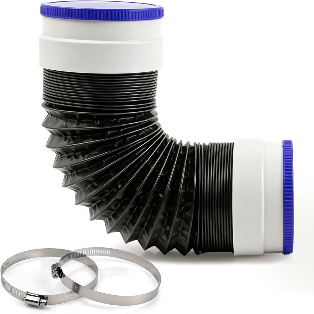 4" x 3FT Flexible Dryer Vent Hose, 6-Layer Aluminum Duct w/Rubber Seals & Clamps, Heat-Resistant Exhaust Hose for Tight Spaces, Universal Dryer Vent Kit (4IN x 3FT)