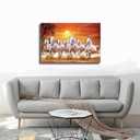 3 x OZIBGS Seven Lucky Running Wild Horses Wall Art Animal Posters Canvas Poster Bedroom Decor Sports Landscape Office Room Decor Gift Frame-style 08x12inch(20x30cm)