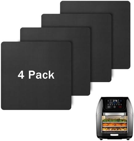 4PCS Oven Liners for CHEFMAN 10qt Air Fryer, Baking Mat Reusable Compatible with CHEFMAN Multifunctional Digital Air Fryer Accessories, Square Teflon Sheets
