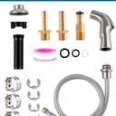Hygie Rinse Universal Kitchen Sink Faucet Sprayer Head Attachment Compatible with Moen Faucet Sprayer Replacement, Kitchen Sink Side Sprayer with Grey Hose/Holder, Brushed Nickel