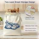 Removable Beeswax Bread Bags for Homemade Bread & Sourdough, 2 Pack Reusable Cotton Beeswax Lined Bags with Detachable Snap-On Liner, Breathable Storage, Care Guide Included