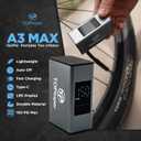 TOPtoper Tiny Bike Pump with Gauge, Max 150 PSI Portable Bicycle Tire Pump with Auto Stop, Mini Electric Bike Air Pump with Presta and Schrader Valve