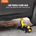VEVOR Low Profile Floor Jack 2 Ton (4400 lbs), Heavy Duty Iron Hydraulic Racing Floor Jack, Hydraulic Car Jack, Single Piston Quick Lift Pump, 4.9"-13.2" Height Lifting Range (Yellow)