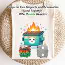 Emotional Dumpster Fire Fridge Magnets - Everything's Fine Refrigerator Magnet - Cute Whiteboard Support Ornament - Hilarious Desk Accessories for Work - Inspirational Gift for Men Women Coworker