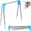 Yuehuam Portable Travel Garment Rack,Adjustable Folding Clothes Rack for Dance,Travel,Camping, Drying,RV, Indoor, Outdoor, Collapsible Mini Clothing Rack