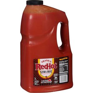 Frank's RedHot Xtra Hot Cayenne Pepper Hot Sauce, 1 gal - One Gallon of Extra Hot Cayenne Pepper Hot Sauce with 3x the Heat, Best for Wings, Pizza, Sides, Snacks, Bar Bites and More, BBD 07/13/2026