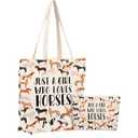 Cute Horse Gifts 2PCS Makeup Cosmetic Bag Canvas Tote Bag Beach Bag for Shopping Work Office, Horse Decor Stuff Merch Gift for Horse Lovers Women Friend Sister Girl Coworker Birthday Friendship