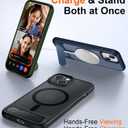 Magnetic Compatible with iPhone 15 Case, [Built-in Invisible Kickstand][Compatible with MagSafe] [Military Grade Shockproof] Slim Translucent Matte Phone Case for iPhone 15 6.1"