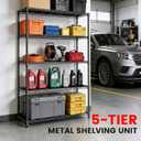 Xcity Storage Shelves, 5 Tier Heavy Duty Metal Shelving Unit, 2000 LBS Adjustable Steel Wire Shelf for Commercial, Pantry, Kitchen, Garage, 14" D x 30" W x 60" H, Black