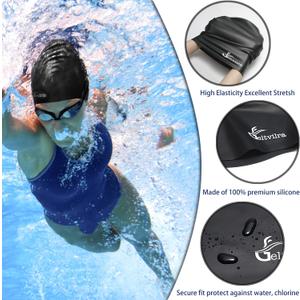 Extra Large Swim Cap - Swim Cap for Long Hair, Dreadlocks, Weaves, Hair Extensions, Braids, Curls & Afros - Silicone Swimming Cap for Women & Men, Keep Hair Dry, 
One Size