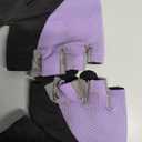 Workout Gloves for Women - Breathable Weight Lifting Gloves with Non-Slip Silicone Padding, Fingerless Gym Gloves for Cycling, Rowing, Pull Ups & Training (4 Sizes) (Small, JS-PURPLE)