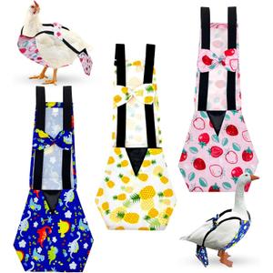 3 Pieces Chicken Diapers for Hens Pet Duck Diapers Reusable Chicken Diapers Chicken Clothes Accessories with Bow Tie for Poultry (L)