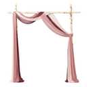 Ling's Moment Wedding Arch Draping Fabric 3 Panels 20Ft Chiffon Fabric, Sheer Hanging Drapes Arrangement for Wedding Ceremony Backdrop Outdoors Party Swag Home Decor (Dusty Rose & Burgundy & Blush)