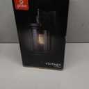 Xavier 1-Light Matte Black Hardwired Outdoor Indoor Wall Lantern Sconce with Seeded Glass Shade 