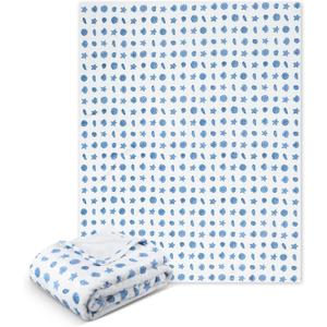 SmoothNovelty Ocean Life Ocean Beach Coastal Throw Blanket 50x60in Blue Nautical Coastal Bed Blanket Seashell Starfish Soft Flannel Throw Blankets for Adults Sofa Couch Bed Room Birthday Gift Decor