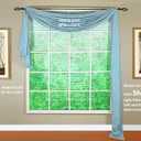 Today's Curtain, Silhouette Stripe Sheer Scarf 216", Blue, 52" W x 216" L
