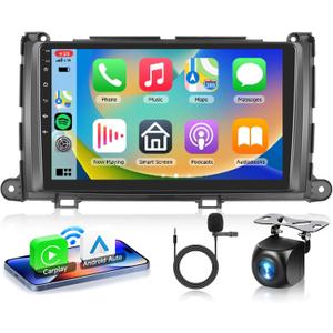 [8 CORE 6G+128G] for Toyota Sienna 2011-2014 Car Radio with Wireless Carplay/Android Auto, 9 Inch Android 13 IPS Touch Screen Car Stereo, Bluetooth, GPS, WiFi, SWC, DSP + Backup Camera