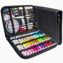 JUNING Sewing Kit with Black Case Portable Sewing Supplies for Home, Travel, Adults, Beginner, Emergency, 42 Threads, Scissors, Needles, Measuring Tape