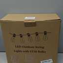 Brightever LED Outdoor String Lights 100FT Patio Lights with 52 Shatterproof ST38 Vintage Edison Bulbs, Outside Hanging Light Waterproof for Porch, Deck, Garden, Backyard, Balcony, 2700K Dimmable (100FT-Warm White, Black Wire)