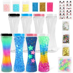 Sensory Bottle Kit  8 Leakproof 10 oz Plastic Bottles with Caps  Calm Down Bottle DIY Sensory Bottles Fillers  Multisensory Tools for Mindfulness Focus & Creative Sensory Kit