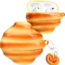 Joyleop for Airpods Pro 3 Case - Cute Funny for Women Girl Kids Girly 3D Kawaii Croissant Design Soft Silicone Protective Case for Airpods Pro 3rd Gerneration 2025 Cover with Keychain