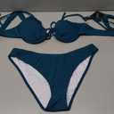 ZAFUL Women's Underwire Bikini Sets Ribbed Bathing Suit High Cut Triangle Two Pieces Swimsuit, Size M