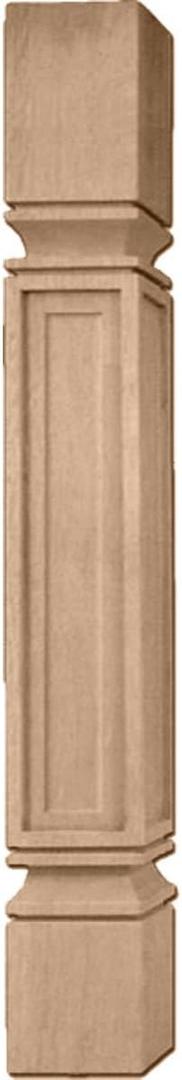 Ekena Millwork COL03X03X35KEMA Kent Raised Panel Cabinet Column (Top Block: 6 1/8", Bottom Block: 7 1/8"), 3 3/4"W x 3 3/4"D x 35 1/2"H, Maple