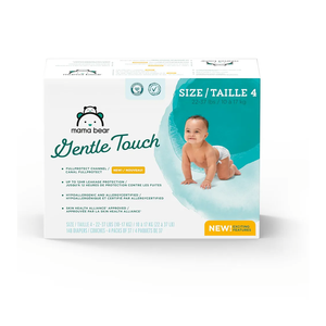Amazon Brand - Mama Bear Gentle Touch Diapers, Size 4, 148 Count (4 packs of 37)
