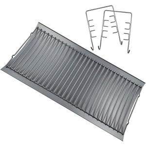 27 Inch Ash Pan Replacement Parts for Char Griller 1224, 1324, 2121, 2222, 2727 and Charbroil Grills, Charcoal Tray with 2pcs Fire Grate Hanger Set