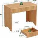 woodtalks 40 Inch Fluted Desk with 2 Drawers, Modern Wooden Desk for Home Office & Study, Compact Computer Desk with Drawers for Small Spaces, Bedroom & Living Room (Light Wood)