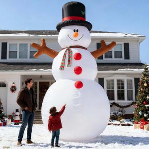 14.5 FT Christmas Snowman, Huge Blow Up Snowman Inflatable Decor, Lighted Xmas Inflatables for Lawn Yard Holiday Party