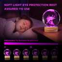 3D Axolotl Crystal Ball Night Light 3.15 inch Axolotl Glass Ball Lamp with 16 Color Changing Wooden Base and Remote Ideal Gifts for Kids Friends Birthday Christmas Room Axolotl Decor