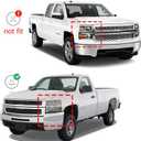 Headlights Assembly w/Bulb & Wiring Harness for 2007-2013 Chevy Silverado 1500, 07-14 Silverado 2500HD 3500HD Replacement Headlamp Assembly, Black Housing Clear Side