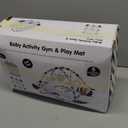 Baby Gym Play Mat, 8-in-1 Tummy Time Mat & Activity Gym, Washable Ball Pit, Infant Play Mat with Detachable Toys for Sensory Exploration and Motor Skill Development (Black White)