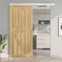 Barnsmith 6FT Sliding Barn Door Hardware Track Kit with Handles, Low Clearance Aluminum Alloy Box Rail Track, Silvery