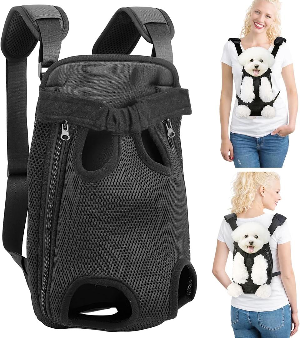 Mosago Dog Backpack Carrier, Adjustable Pet Front Carrier with Thick Padded Bottom Support, Legs-Out Chest Carrier for Small to Medium Dogs 711 lbs, Easy Fit for Walking, Hiking, Camping, Traveling