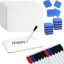 12 Sets Dry Erase Board 5'' x 7'' Mini White Boards Small Whiteboard with Whiteboard Eraser and Marker Pens for Student Classroom Must Haves Office Supplies